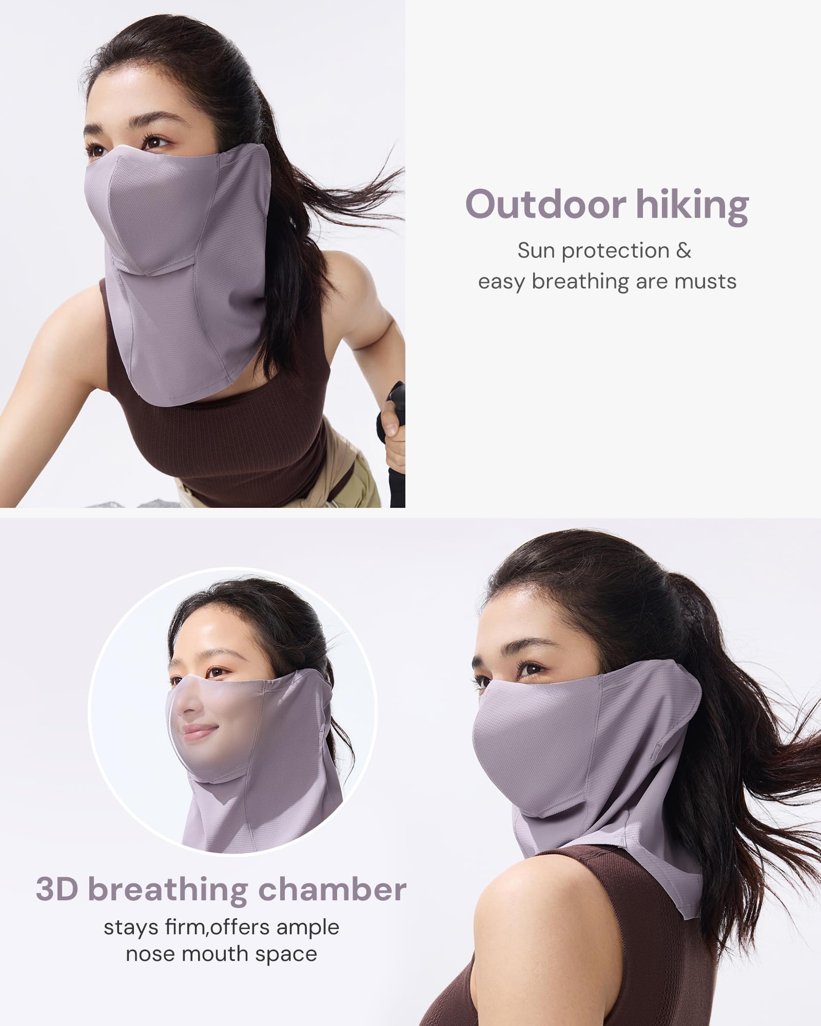 BENEUNDER Balaclava UV Sun Protection Face Cover UPF50+ Breathable Cooling Neck Gaiter Unisex Summer Outdoor Hiking Fishing - Image 3