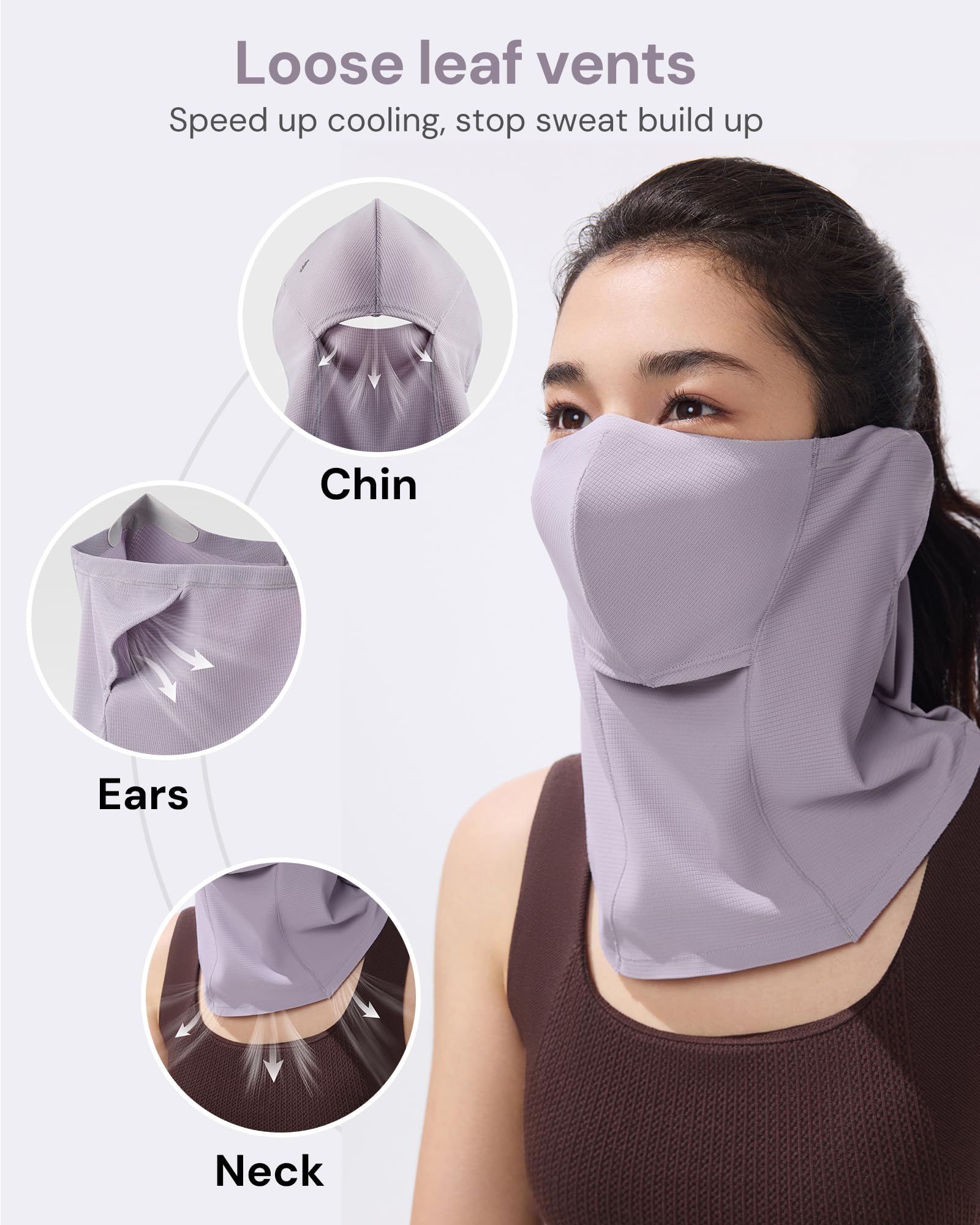 BENEUNDER Balaclava UV Sun Protection Face Cover UPF50+ Breathable Cooling Neck Gaiter Unisex Summer Outdoor Hiking Fishing - Image 4