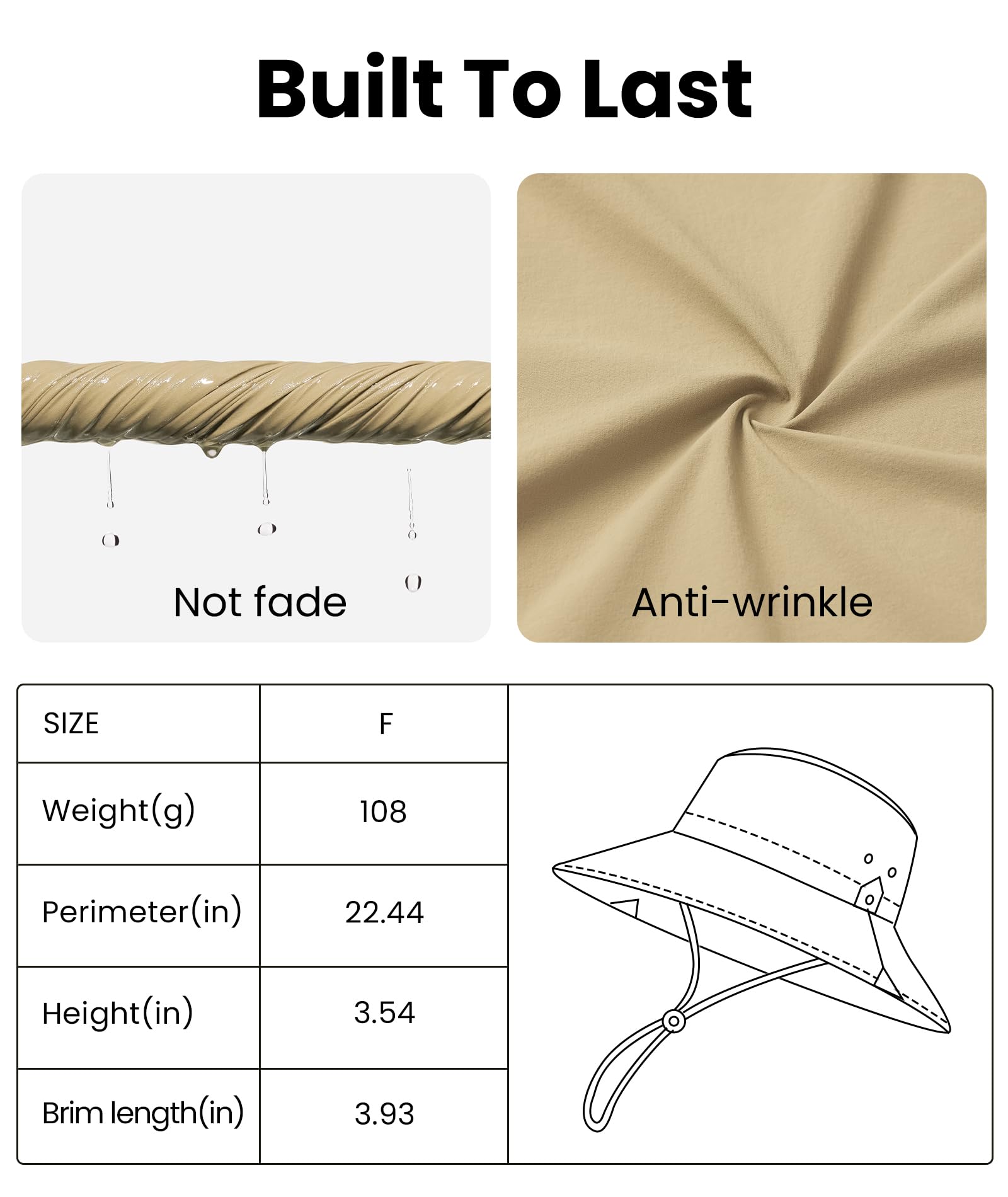 BENEUNDER Sheel Sun Hats for Women Wide Brim Foldable UV Protection UPF50+ Visors for Outdoor Travel Vacation - Image 5